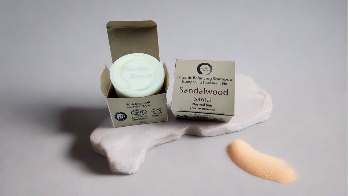 Organic Certified Balancing Solid Shampoo - Sandalwood - Normal & all Hair Types 60g