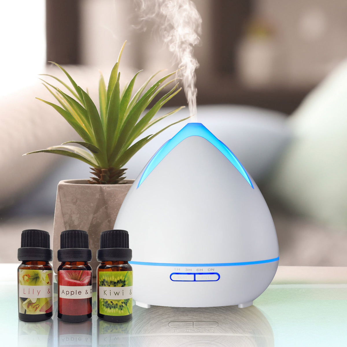 NNEDSZ Oils Ultrasonic Aromatherapy Diffuser Air Humidifier Purify 400ML White