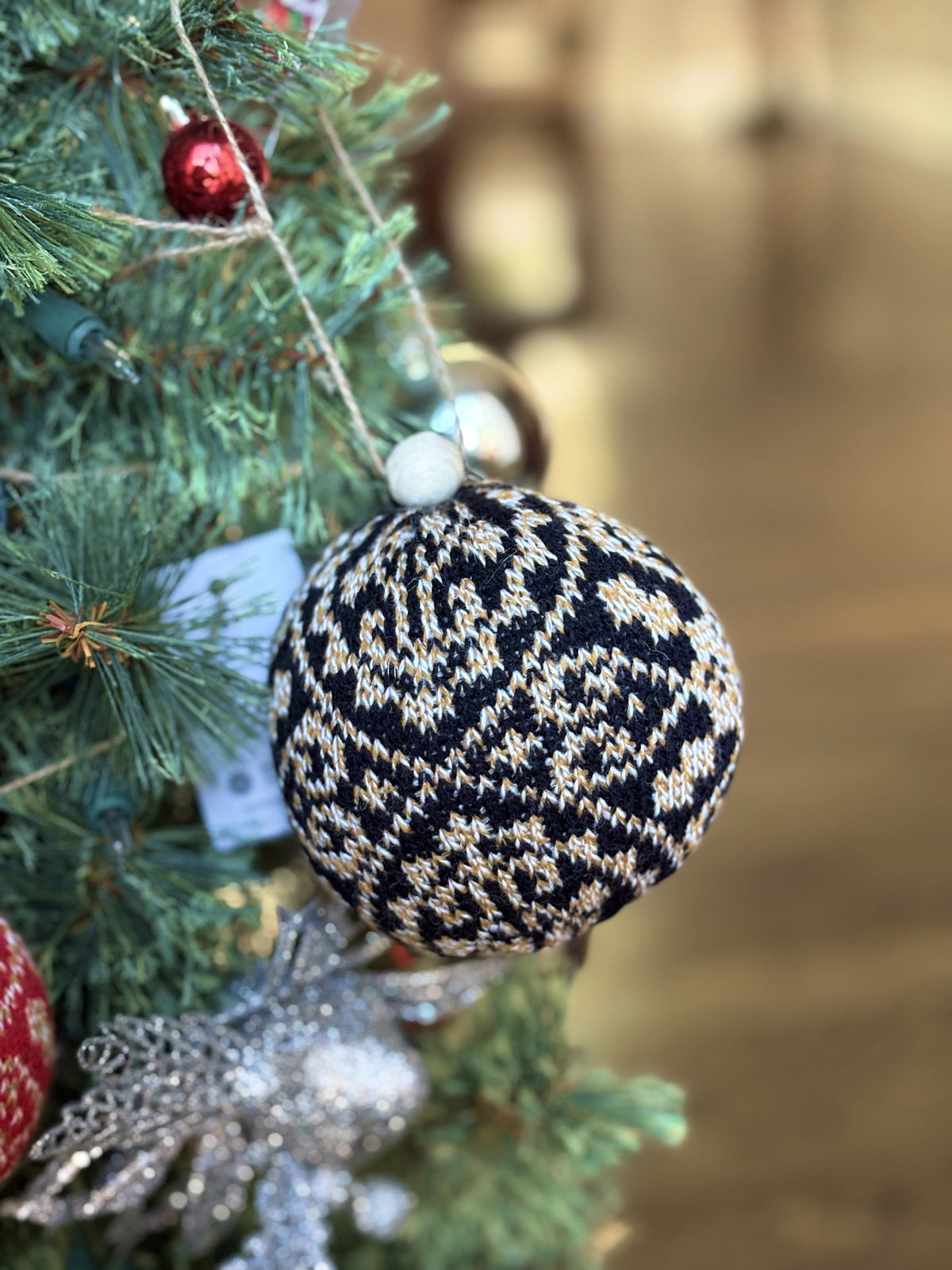 Zelta Black Knit Christmas Ornament