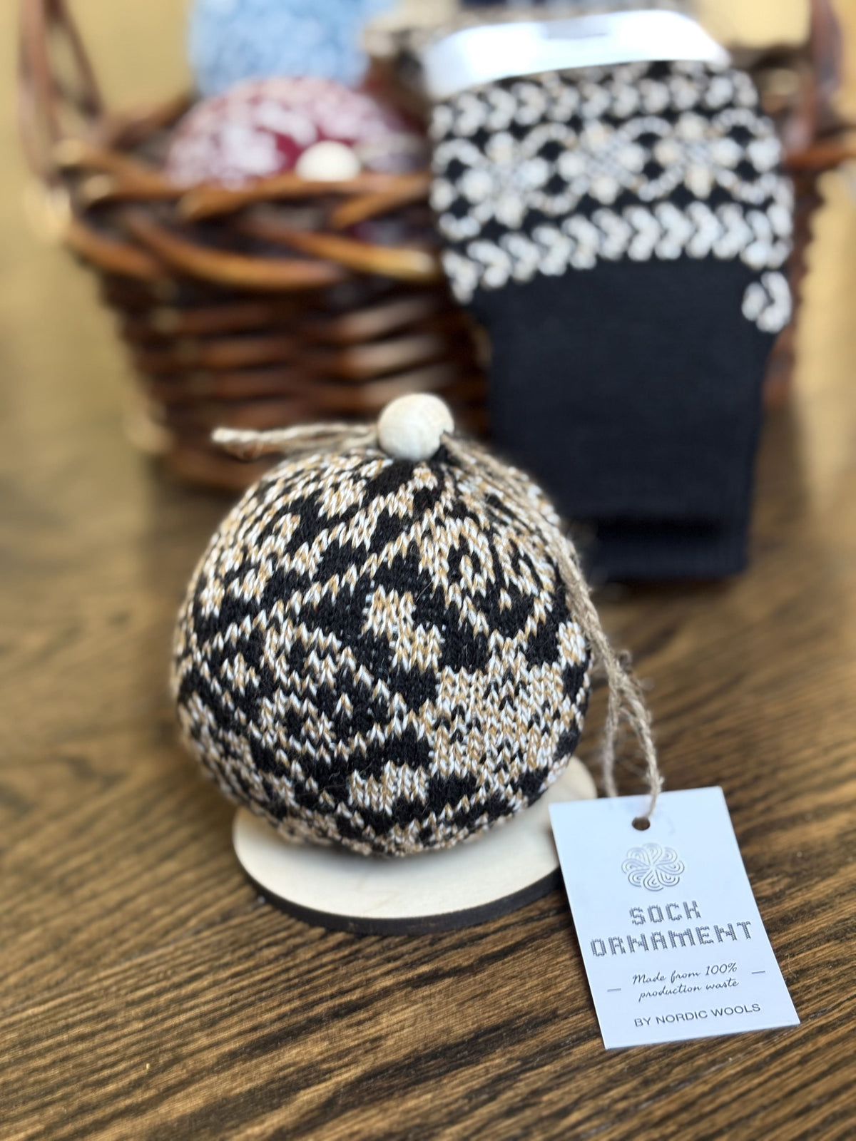 Zelta Black Knit Christmas Ornament