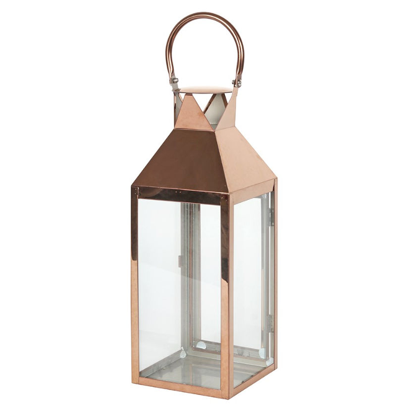Large Vintage Copper Candle Lantern